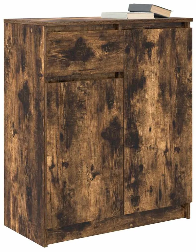 Συρταριέρα με Συρτάρια Καπνιστή Δρυς 71x35x84 εκ. Επεξ. Ξύλο - Καφέ