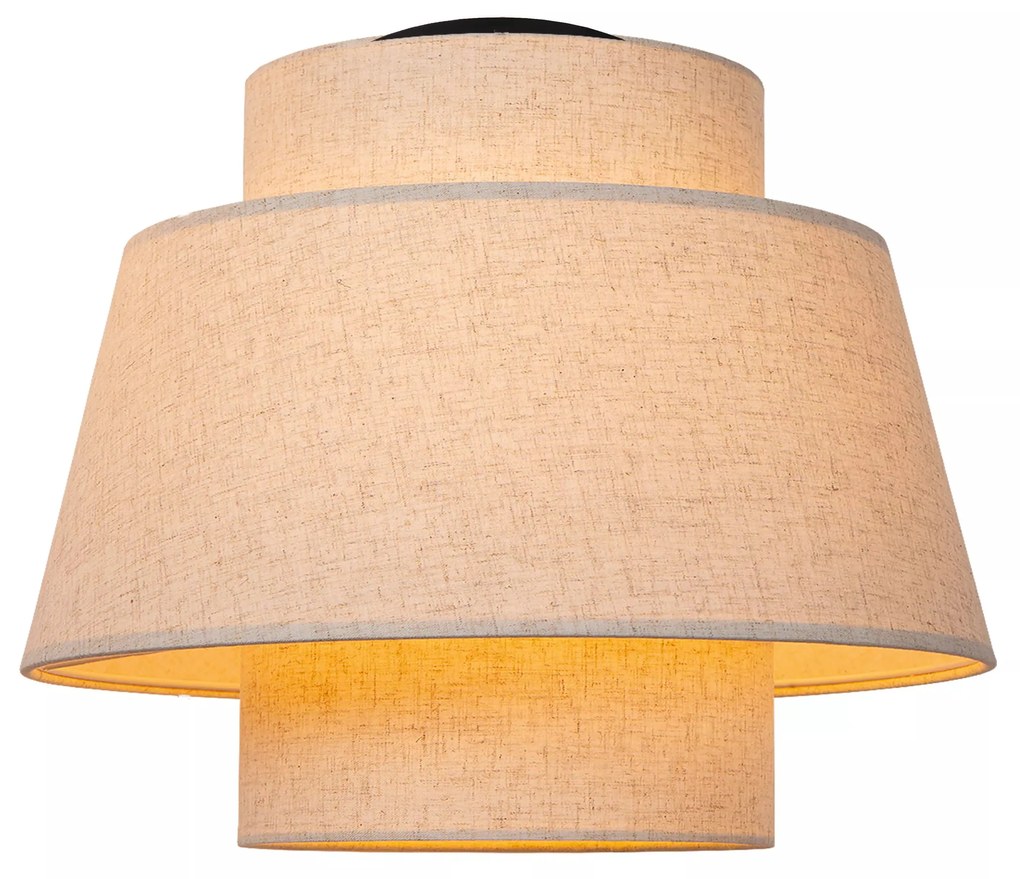 Φωτιστικό Οροφής Lucide 21135-01-38 TRIBUTE Μπεζ/Κρεμ (Beige/Creme)|Μαύρο Ματ (Black Mat)