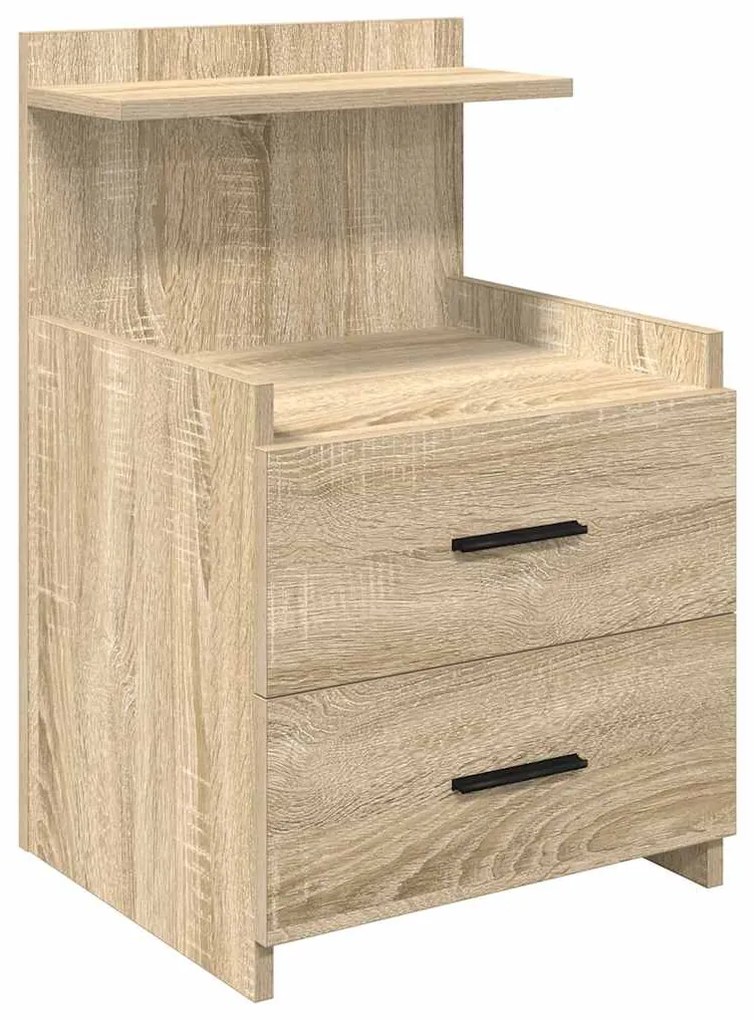 vidaXL Κομοδίνο με 2 Συρτάρια Χρώμα Sonoma Δρυς 40x36,5x62 εκ.