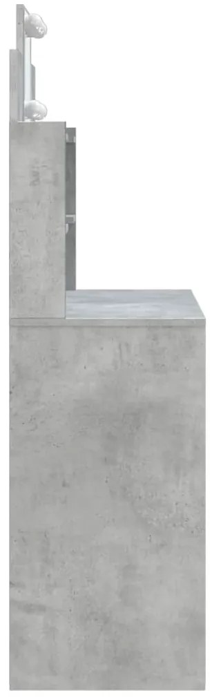 vidaXL Μπουντουάρ με LED Φώτα Γκρι Σκυροδέματος 96x40x142 εκ.