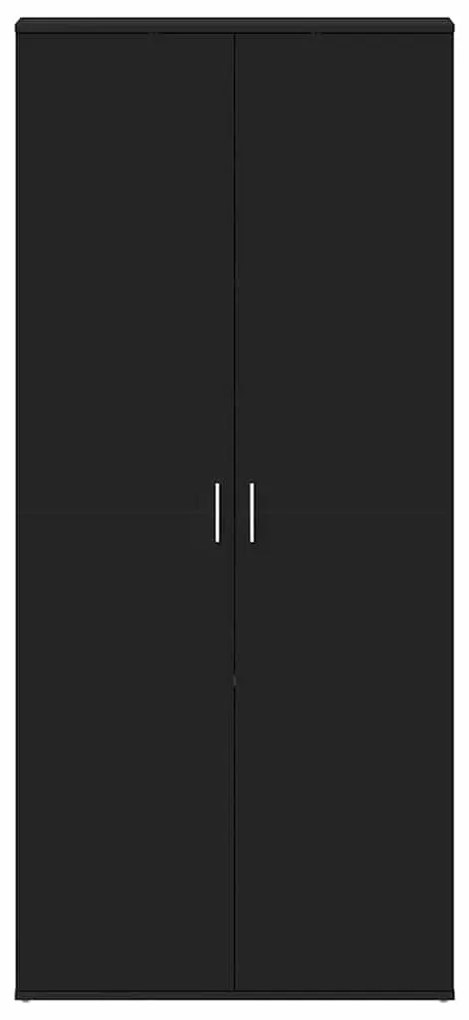 vidaXL Ντουλάπα Παπουτσιών Μαύρο 80 x 39 x 180 εκ Επεξεργασμένο ξύλο