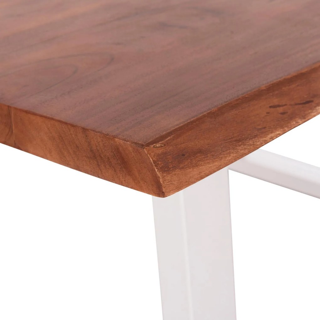 Τραπέζι MONTANA C8336.12 από Ξύλο Ακακίας 4εκ. &amp; Μεταλλικά Λευκά πόδια 160x90x77Υεκ. 160x90x77 εκ.