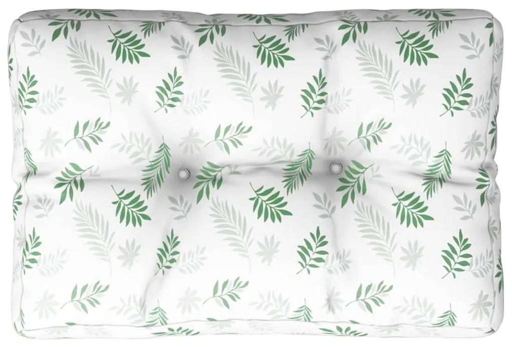 Μαξιλάρι Παλέτας με Σχέδιο Φύλλων 60 x 40 x 12 εκ. Υφασμάτινο - Πράσινο