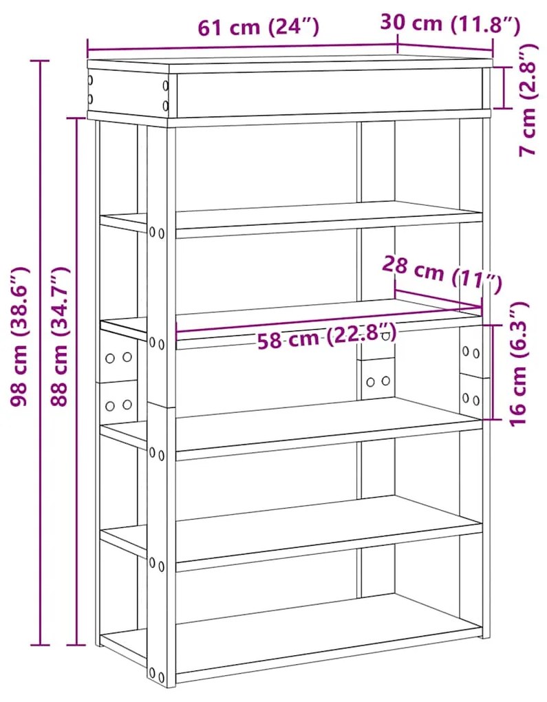 ΠΑΠΟΥΤΣΟΘΗΚΗ SONOMA ΔΡΥΣ 60X30X98 ΕΚ. ΕΠΕΞΕΡΓΑΣΜΕΝΟ ΞΥΛΟ 859925