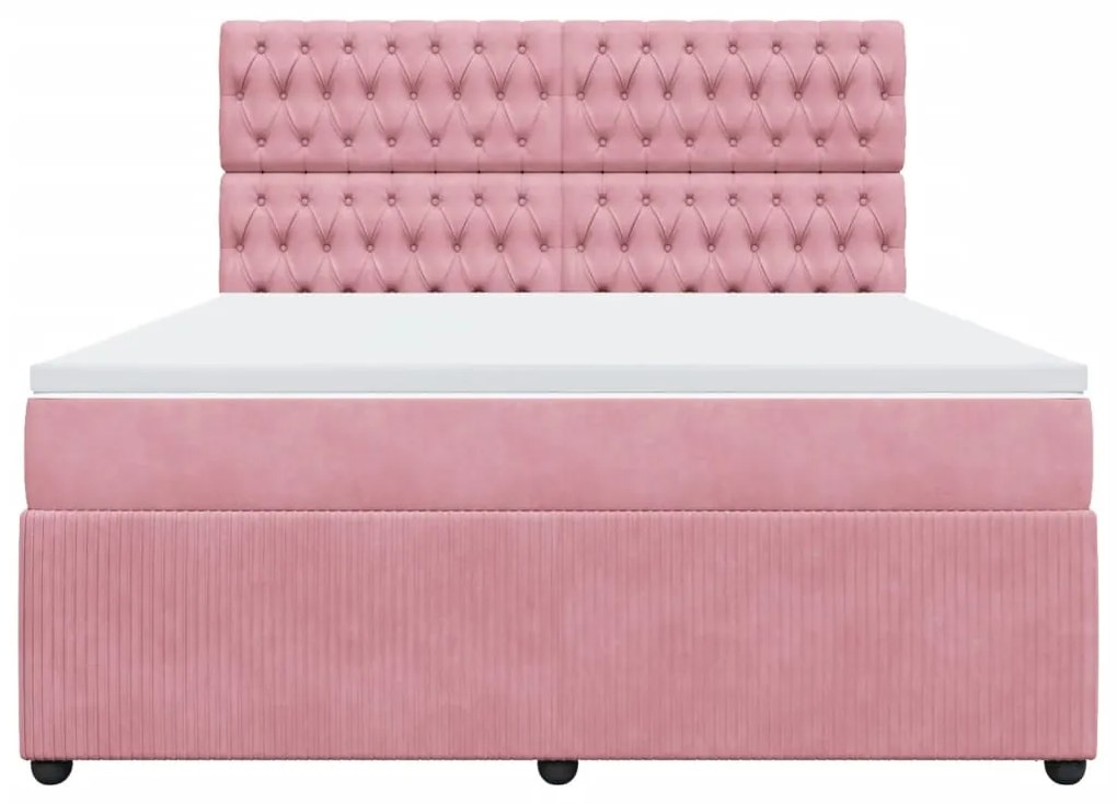 ΚΡΕΒΑΤΙ BOXSPRING ΜΕ ΣΤΡΩΜΑ ΡΟΖ 180X200 ΕΚ. ΒΕΛΟΥΔΙΝΟ 3294717