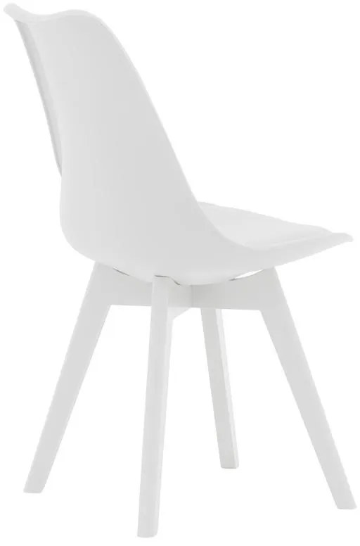 Καρέκλα Gaston PP-PU λευκό-πόδι ξύλο λευκό 43x51x75εκ. 43x51x75 εκ.