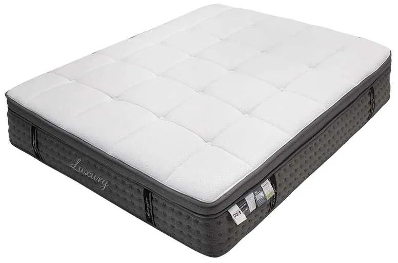 Στρώμα Luxury pakoworld pocket spring+gel memory foam+latex διπλής όψης aloe vera 34-36cm 160x200εκ