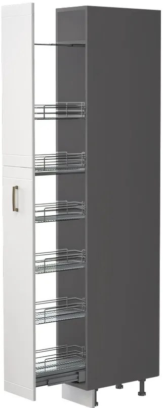 Επιδαπέδιο ντουλάπι ψηλό Tahoma K23-30-1KZ-Γραφίτης - Λευκό ματ - 30.00Χ60.00Χ235.00cm