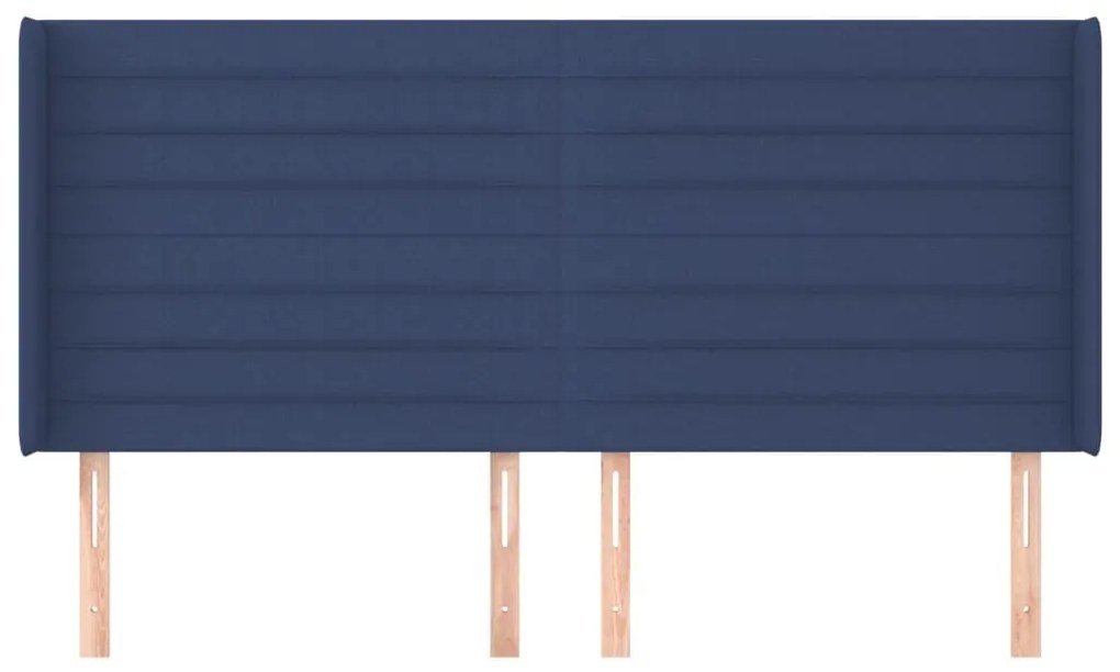 Κεφαλάρι με Πτερύγια Μπλε 183x16x118/128 εκ. Υφασμάτινο - Μπλε