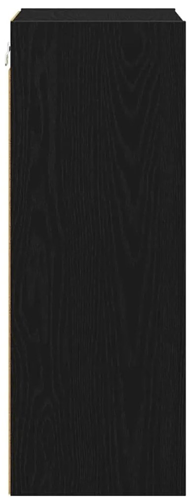 vidaXL Κρεμαστό ντουλάπι με αποθήκευση Μαύρη Οξυά 40 x 29,5 x 80 εκ.