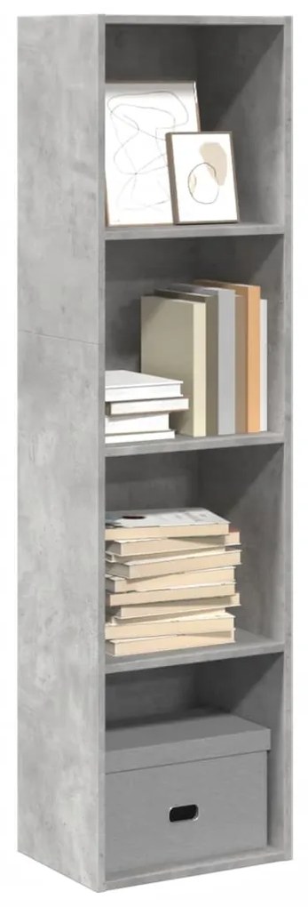 vidaXL Βιβλιοθήκη Γκρι Σκυροδέματος 40x30x152 εκ. Επεξεργ. Ξύλο
