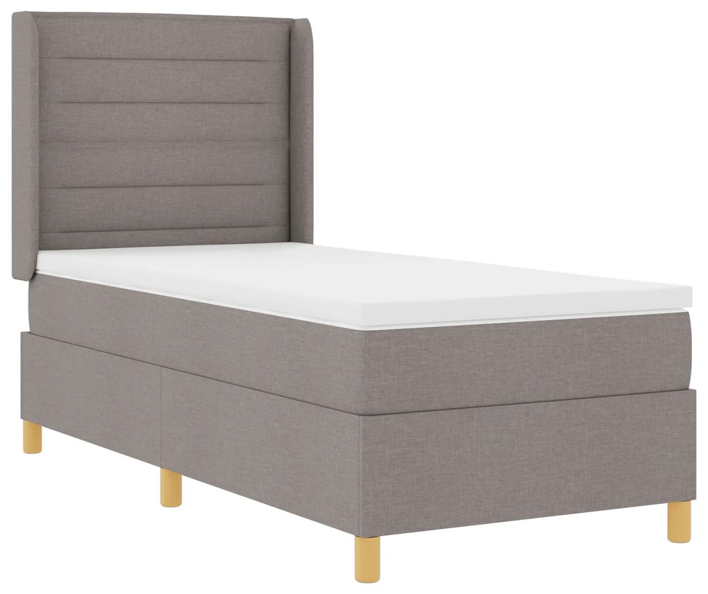 vidaXL Κρεβάτι Box Spring με Στρώμα Ταμπά 90x190 εκ. Υφάσματος