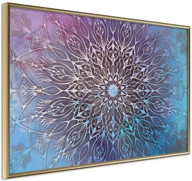 Αφίσα - Blue and Pink Mandala - 30x20 - Χρυσό - Χωρίς πασπαρτού