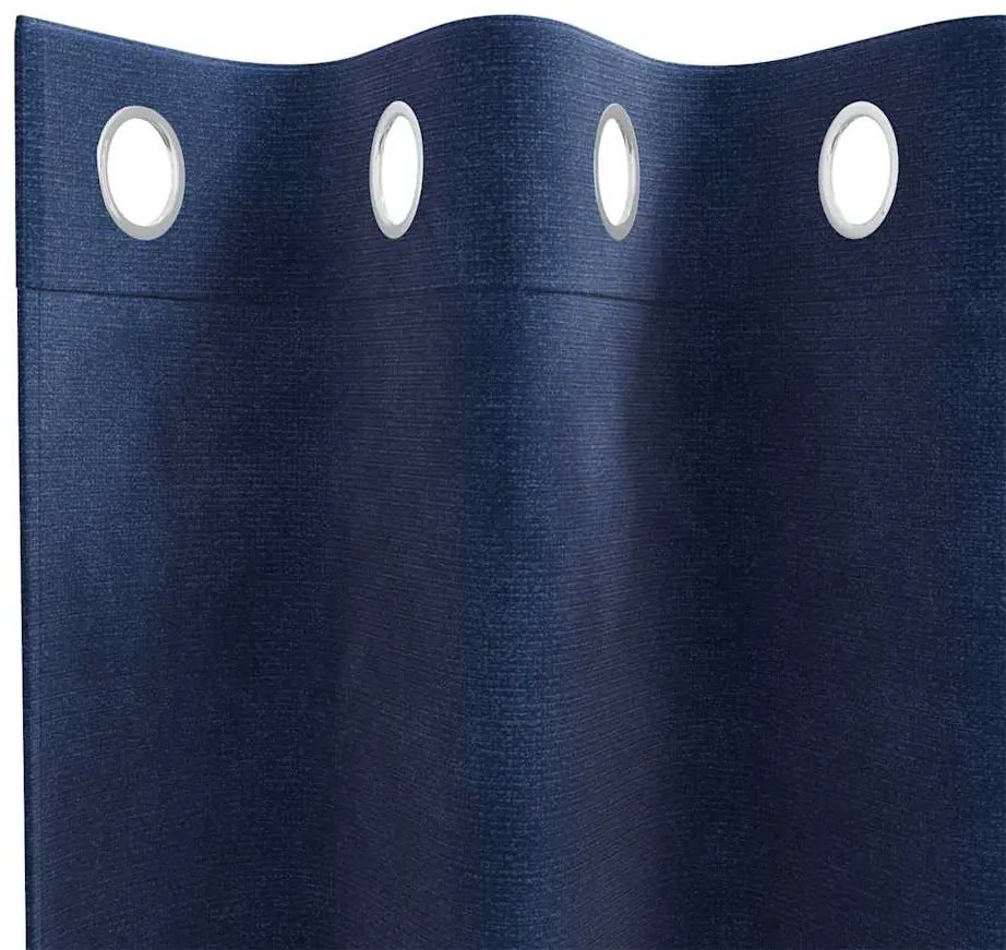 vidaXL Κουρτίνες με κουρτίνες 2 pcs Σκούρο Μπλε 140 x 225 cm Βελούδο