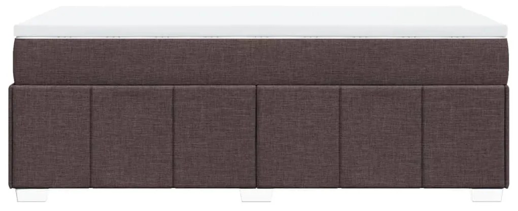 Κρεβάτι Boxspring με Στρώμα Σκούρο Καφέ 80x200 εκ. Υφασμάτινο - Καφέ