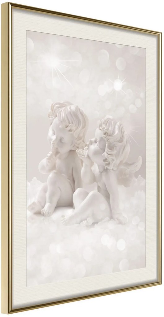 Αφίσα - Cute Angels - 30x45 - Χρυσό - Με πασπαρτού