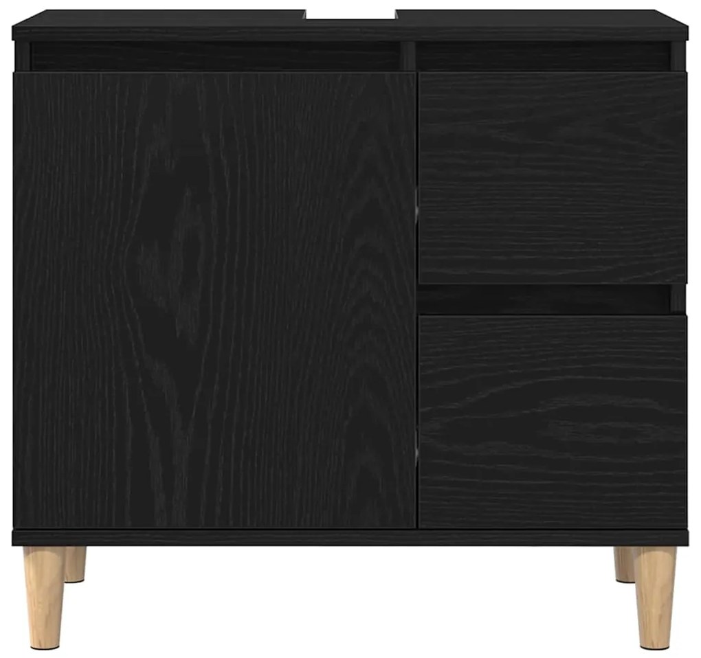 vidaXL Ντουλάπι Μπάνιου Μαύρη δρυς 65 x 33 x 60 εκ Επεξεργασμένο ξύλο