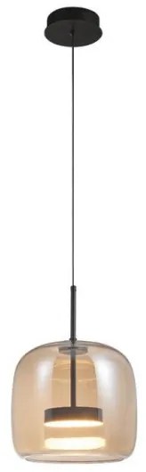 Κρεμαστό Φωτιστικό Οροφής LED 12W Μελί Γυαλί Φ26cm Deco 4319000 Viokef-4319000-Μελί 4319000