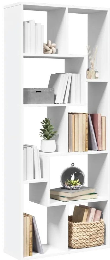 vidaXL Βιβλιοθήκη/Διαχωριστικό Χώρου Λευκό 67x25x161,5 εκ. Επεξ. Ξύλο