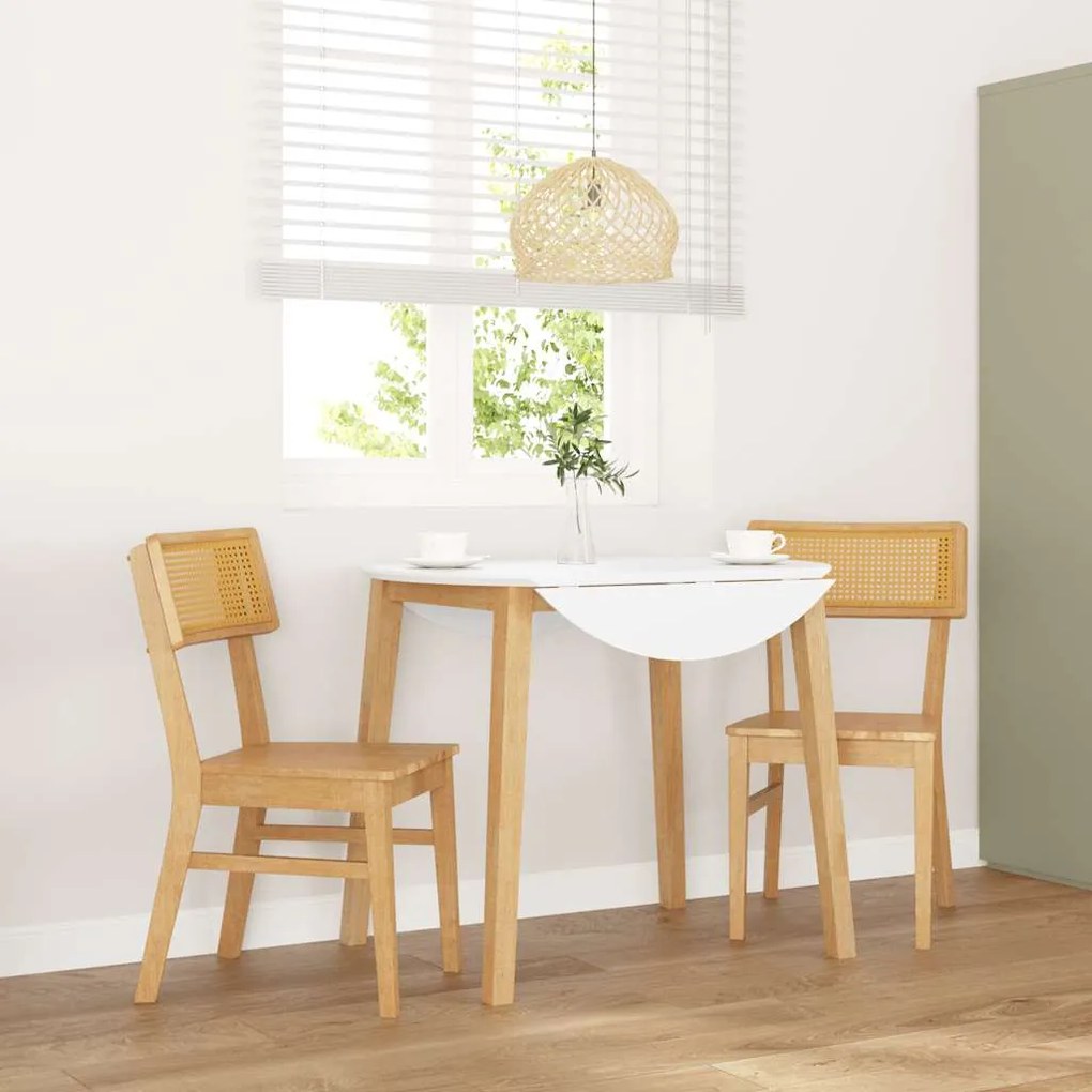 Καρέκλες τραπεζαρίας 2 τεμάχια από μασίφ ξύλο καουτσούκ