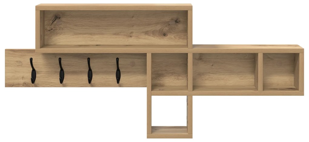 vidaXL Τοίχου Κρεμάστρα με ράφι artisan δρυς 100 x 12 x 43.5 εκ