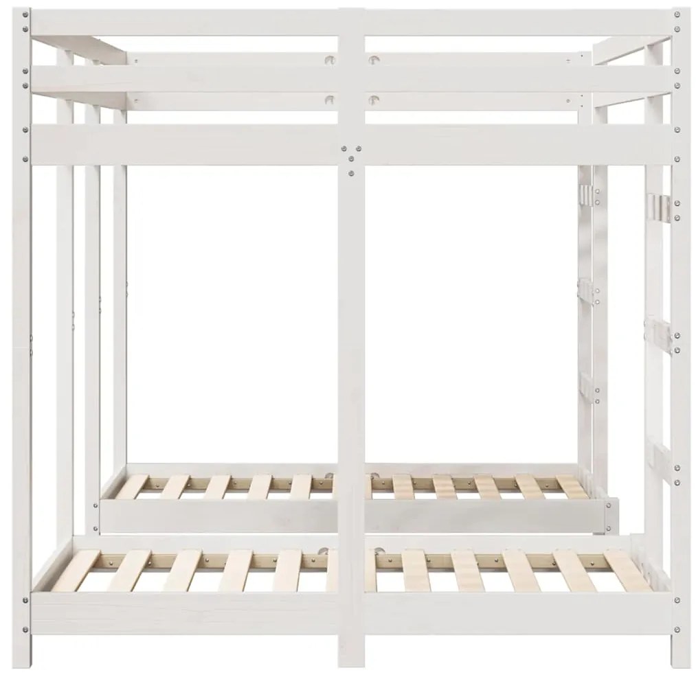 vidaXL Σκελετός Κουκέτας Τριών Επιπέδων Λευκό 140 x 200 cm