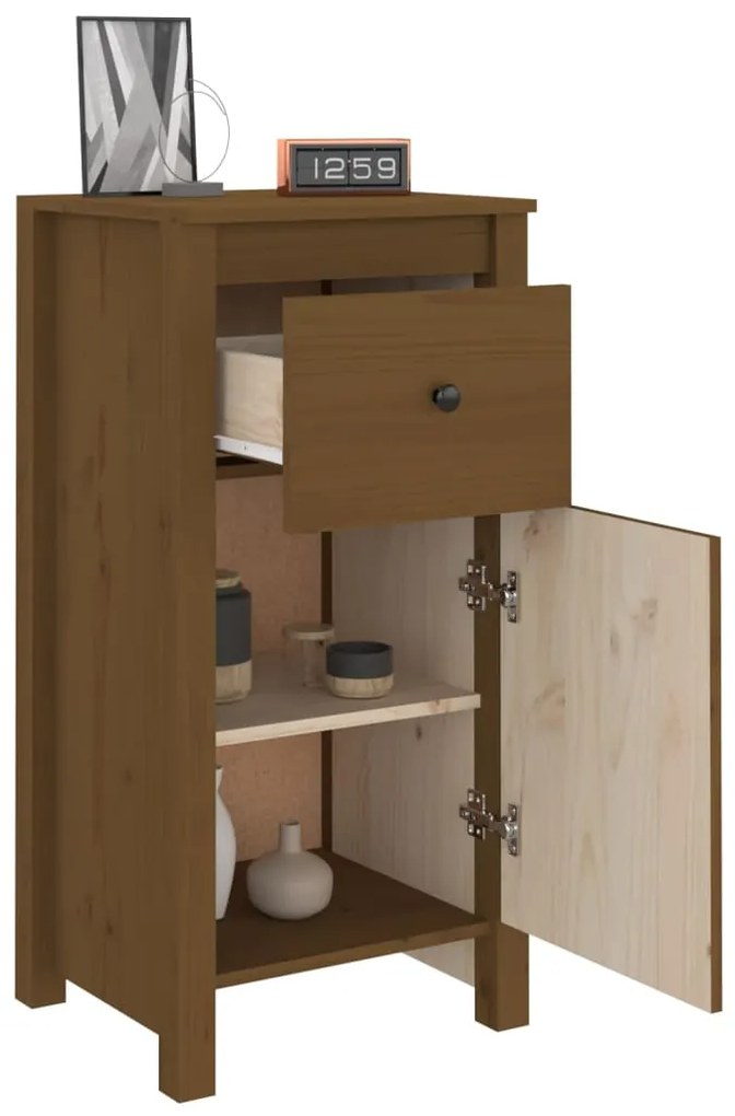 vidaXL Συρταριέρες 2 τεμ. Καφέ Μελί 40x35x80 εκ. από Μασίφ Ξύλο Πεύκου