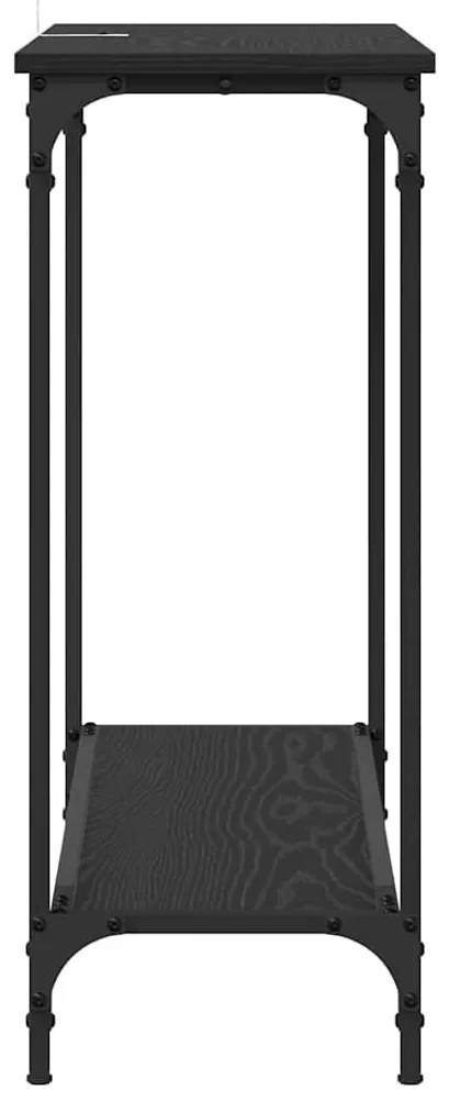vidaXL Τραπέζι κονσόλας με ράφι Μαύρη δρυς 101 x 30.5 x 75 εκ
