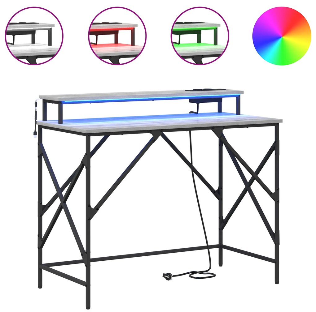 vidaXL Γραφείο Γκρι sonoma 100 x 50 x 86.5 εκ Επεξεργασμένο ξύλο