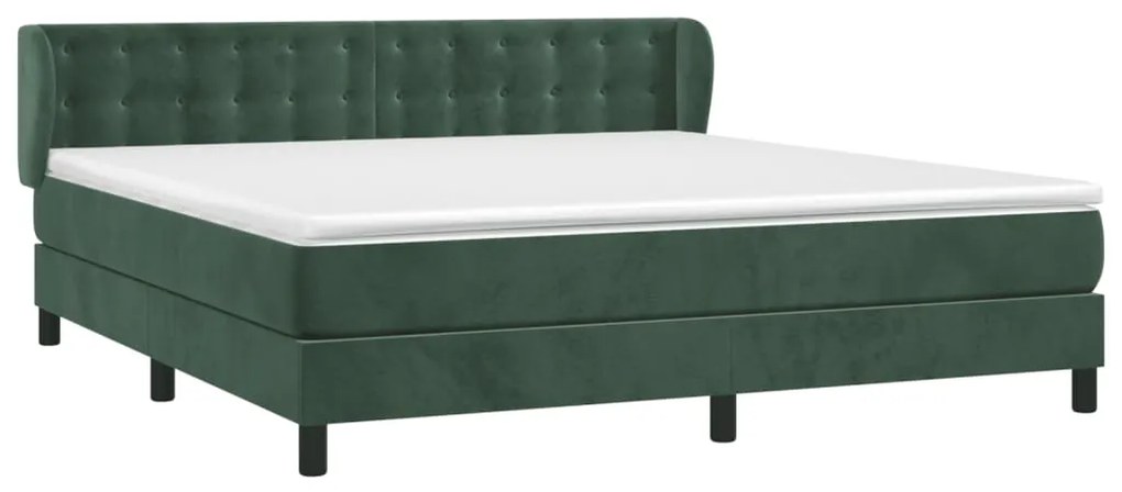 Κρεβάτι Boxspring με Στρώμα Σκούρο Πράσινο 160x200εκ. Βελούδινο 3127742