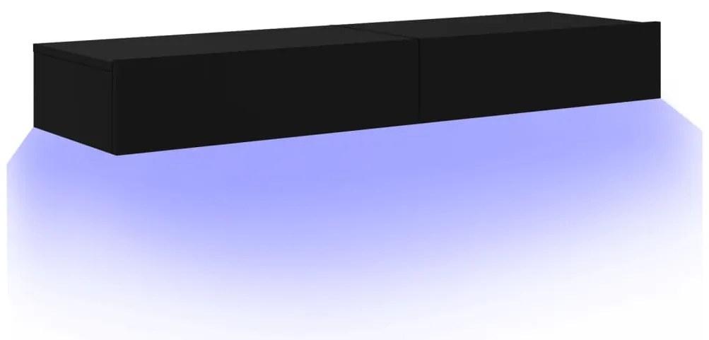 vidaXL Έπιπλα Τηλεόρασης με LED 2 τεμ. Μαύρο 60 x 35 x 15,5 εκ.