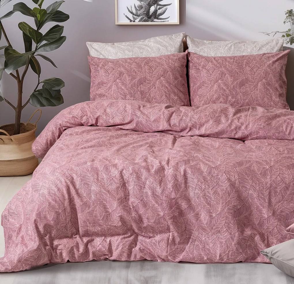 Beauty Home Σετ σεντόνια φανελένια μονά με λάστιχο Crimson Art 12638 105x200+32 Σάπιο Μήλο