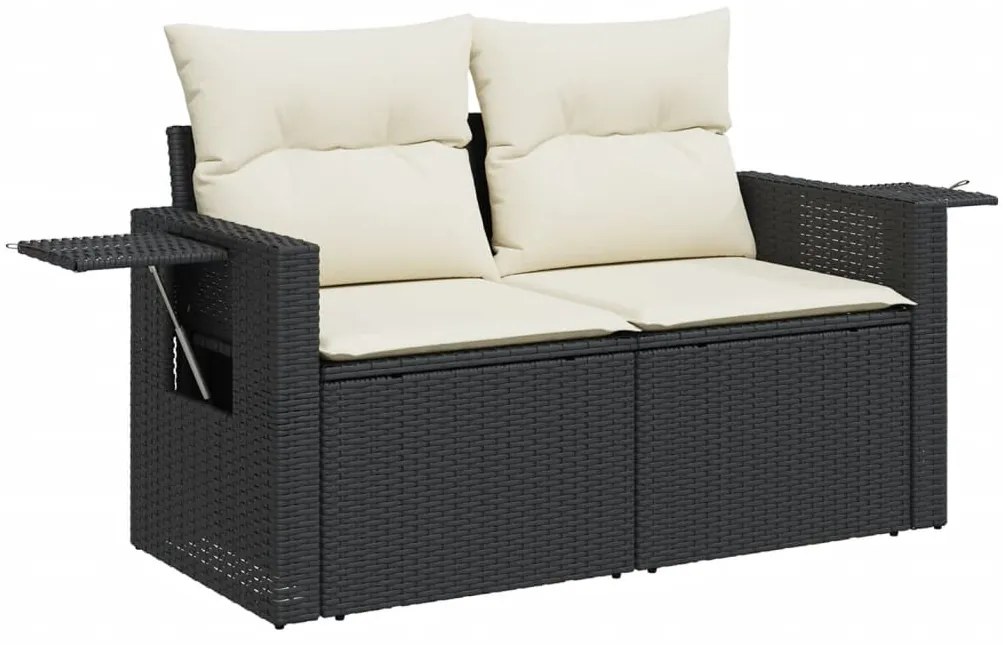 vidaXL Σετ Καναπέ Κήπου 5 Τεμαχίων Μαύρο Συνθετικό Ρατάν με Μαξιλάρια