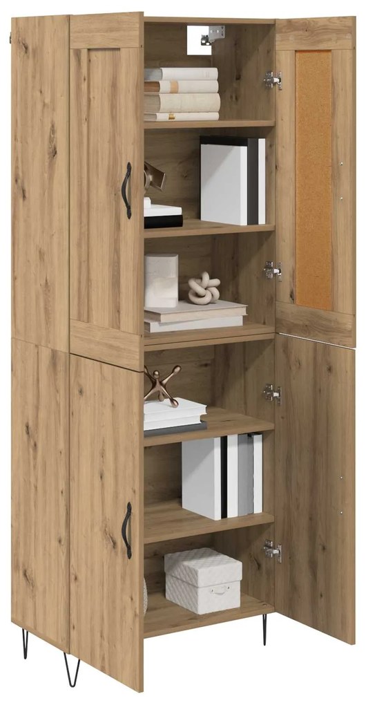 vidaXL Highboard Artisan Oak 69,5 x 34 x 180 εκ. Επεξεργασμένο ξύλο