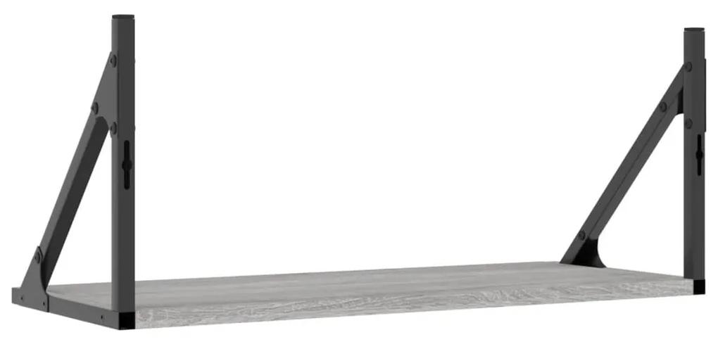 Ραφιέρες Τοίχου 2 τεμ. Γκρι Sonoma 60x25x25,5 εκ. Επεξ. Ξύλο - Γκρι