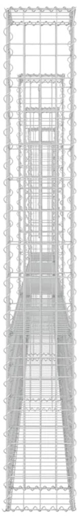 vidaXL Συρματοκιβώτιο σε U Σχήμα με 5 Στύλους 500x20x150 εκ Σιδερένιο