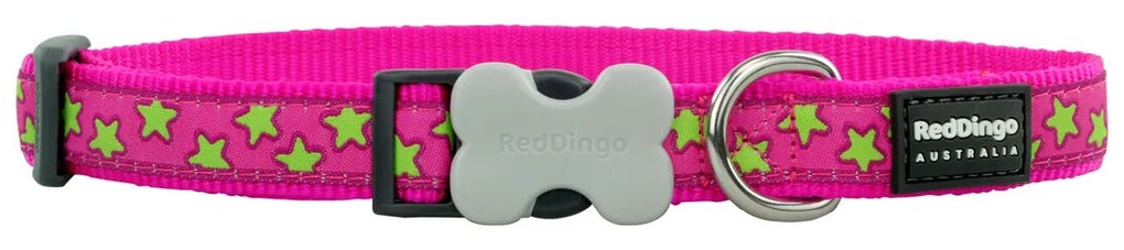 Κολλάρο Σκύλου Red Dingo STYLE STARS LIME ON HOT PINK 31-47 cm
