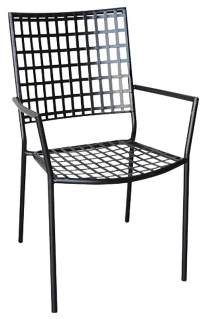 Πολυθρόνα Μεταλλική Castello Mesh Μαύρη 57x62x89cm