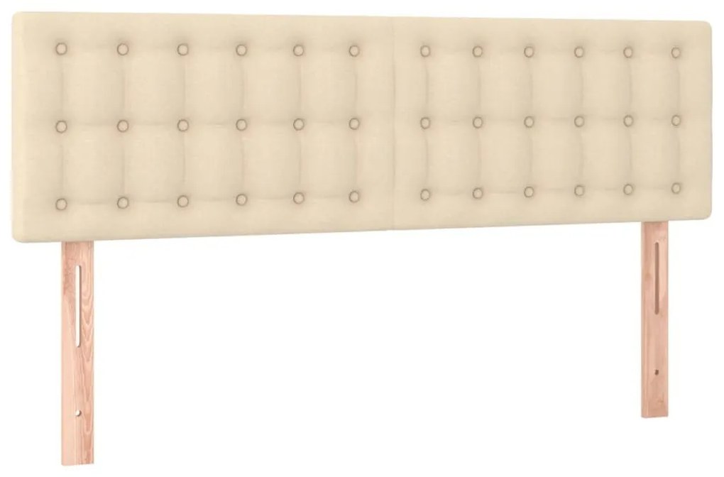 Κεφαλάρι Κρεβατιού LED Κρεμ 144x5x78/88 εκ. Υφασμάτινο - Κρεμ