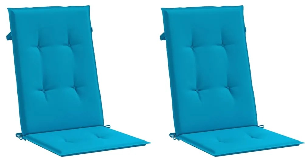 vidaXL Μαξιλάρια Καρέκλας Κήπου με Πλάτη 2 τεμ. Μπλε 120x50x3 εκ.
