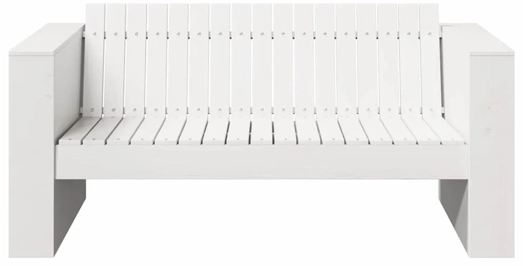 vidaXL Καναπές Κήπου Λευκό 134 x 60 x 62 cm Μασίφ ξύλο πεύκου