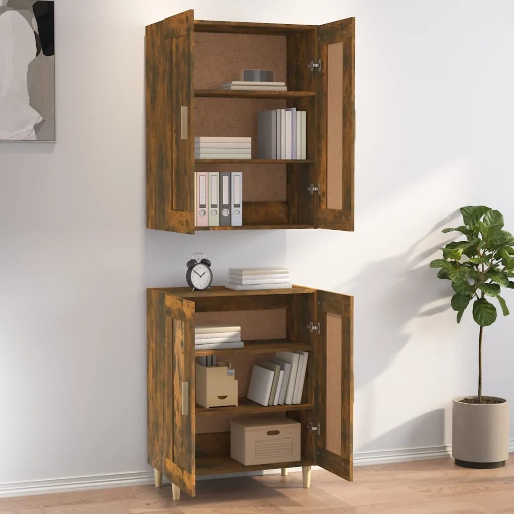 vidaXL Ντουλάπι Καπνιστή Δρυς 69,5x34x180 εκ. από Επεξεργασμένο Ξύλο