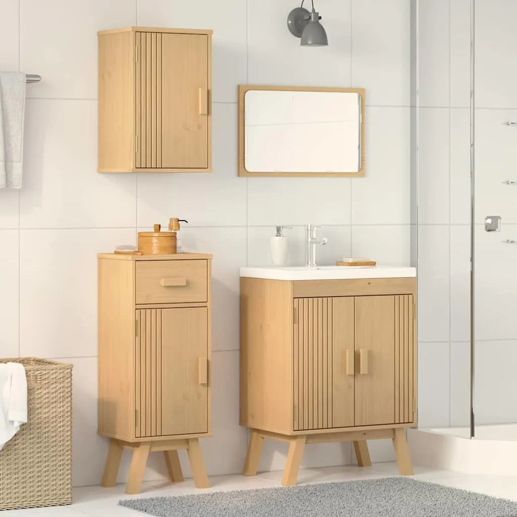 vidaXL Σετ Επίπλων Μπάνιου με συρτάρι 3 pcs Καφέ 114 x 43 x 73.5 εκ.