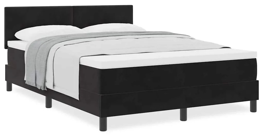 vidaXL Κρεβάτι με Ελατήρια και Στρώμα Μαύρο 140 x 200 cm ύφασμα