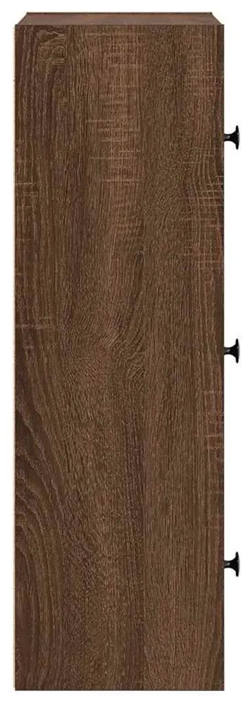 Βιβλιοθήκη Καφέ Δρυς 40x24x77 εκ. από Επεξεργασμένο Ξύλο - Καφέ