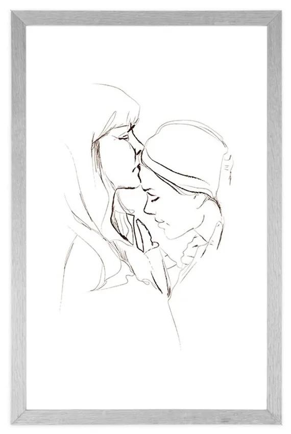 Αφίσα με πασπαρτού Αγάπη χωρίς όρια - 30x45 white