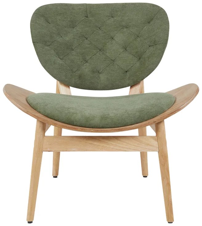 Πολυθρόνα Udalle pakoworld ξύλο σε φυσική απόχρωση με λαδί ύφασμα 77x70x81εκ