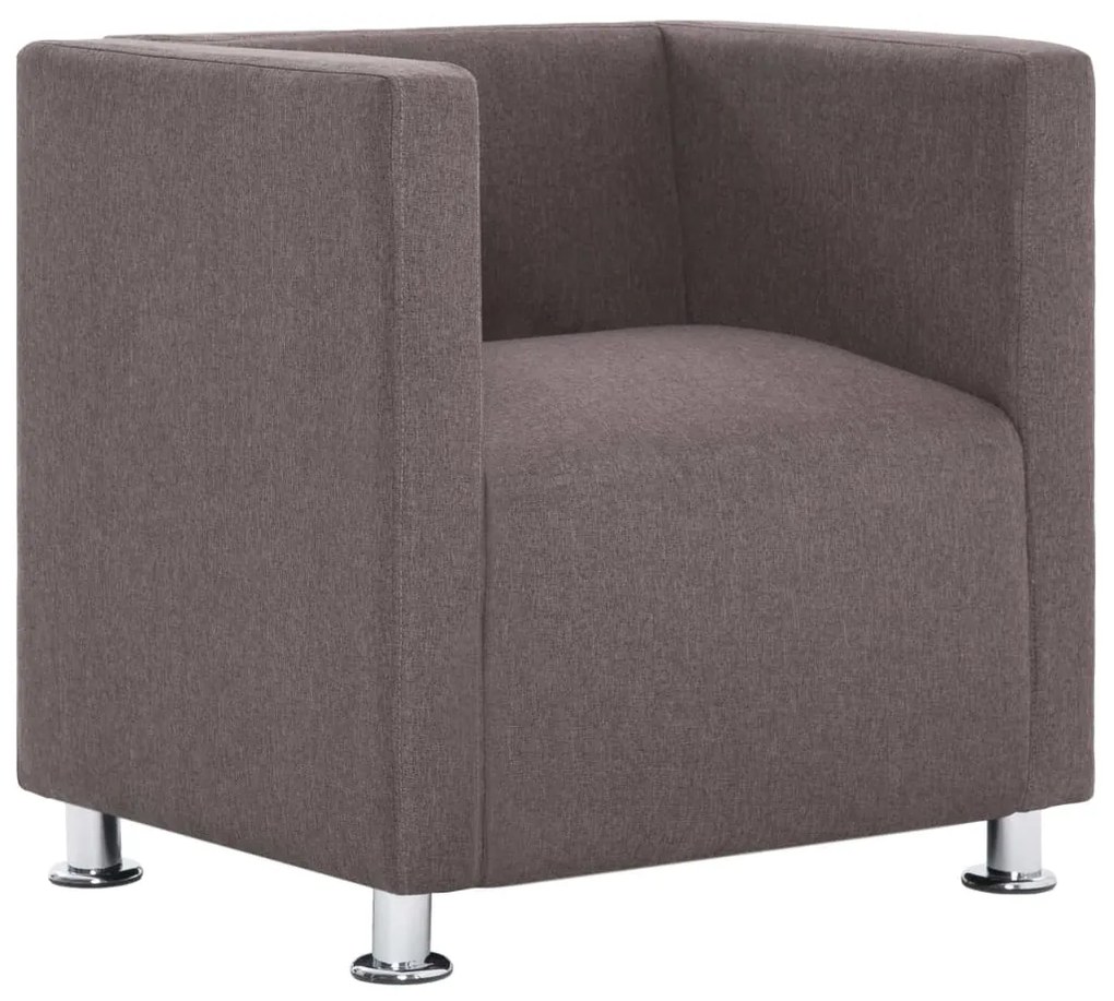 vidaXL Πολυθρόνα Cube Χρώμα Taupe Υφασμάτινη