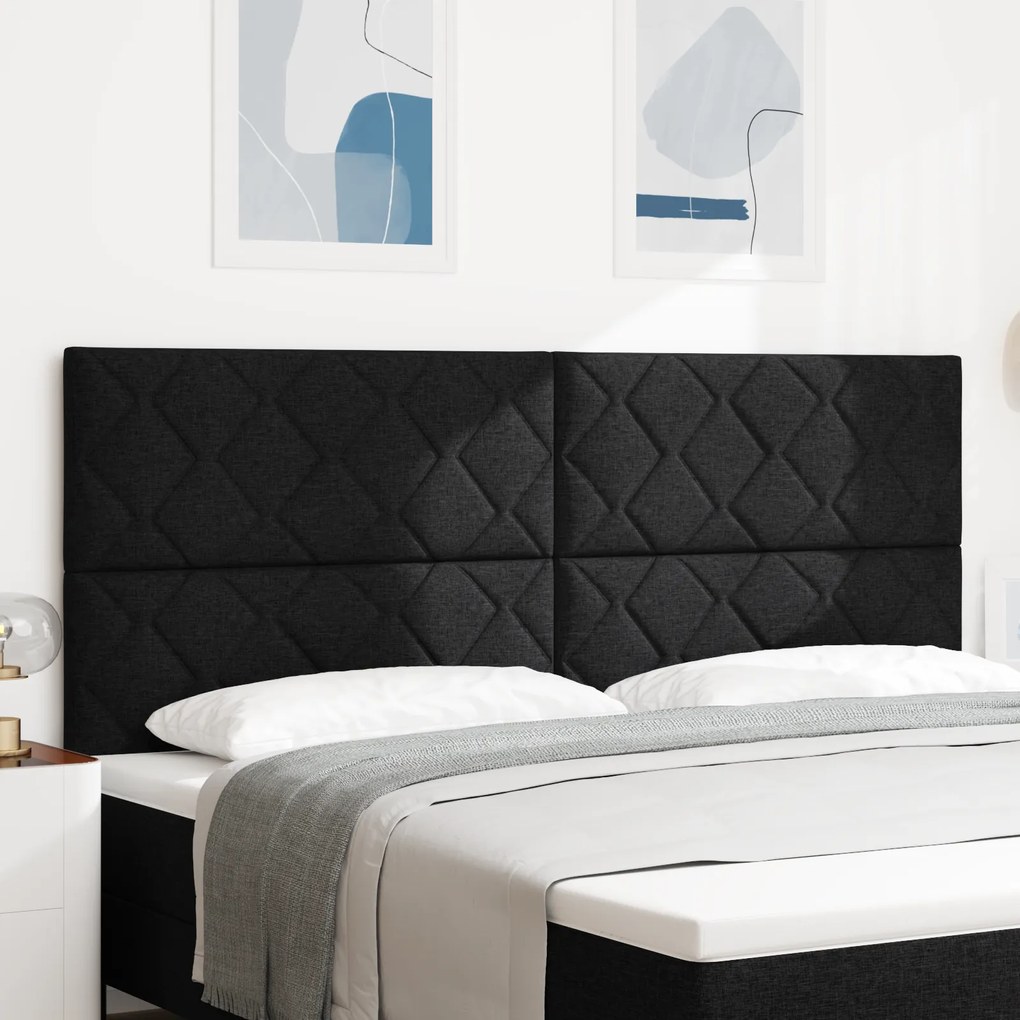vidaXL Υφασμάτινο Κεφαλάρι Geometric με κεφαλάρι Μαύρο 200 cm ύφασμα