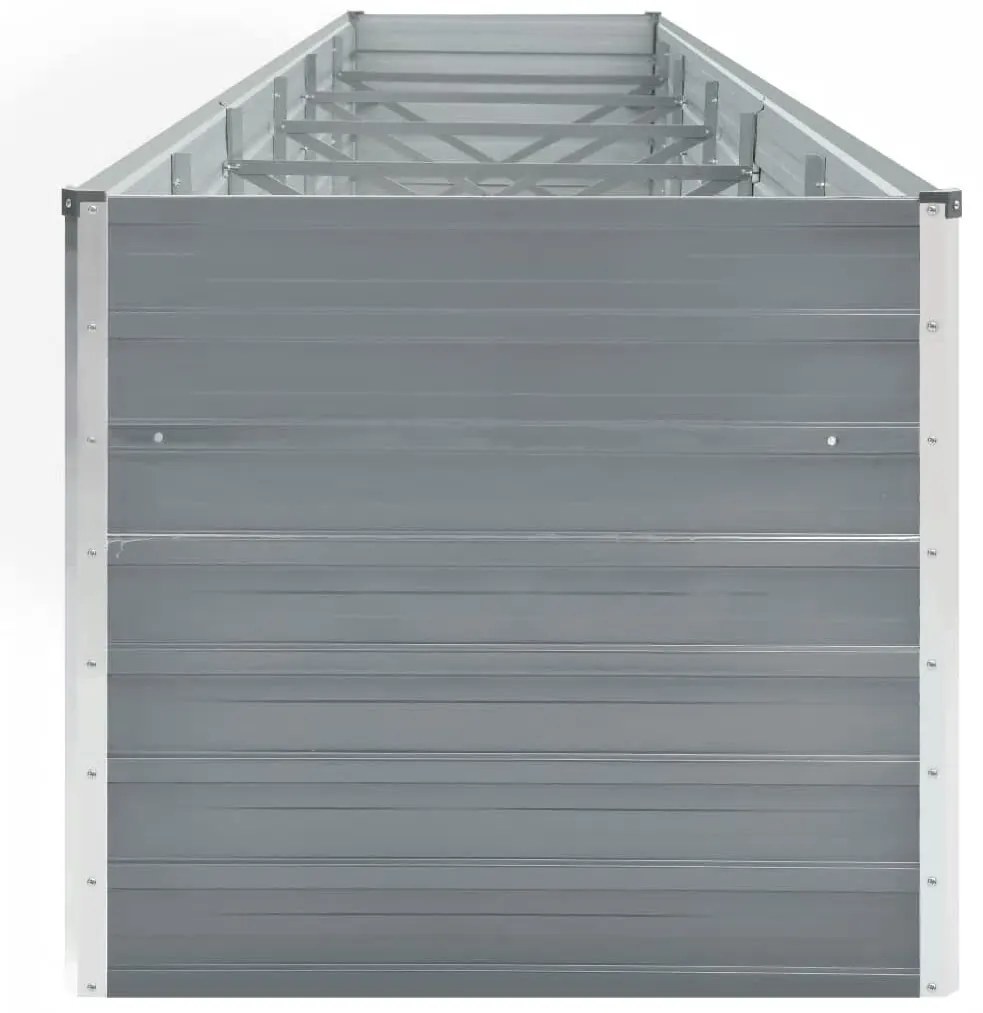 vidaXL Ζαρντινιέρα Υπερυψωμένη Γκρι 480x80x77 εκ. Γαλβαν. Χάλυβας